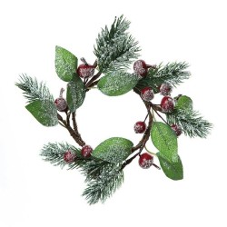 Couronne de Noël ou anneau de bougie Red Berry Snow Ø18cm