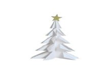 Deco Kerstboom papier 28cm wit