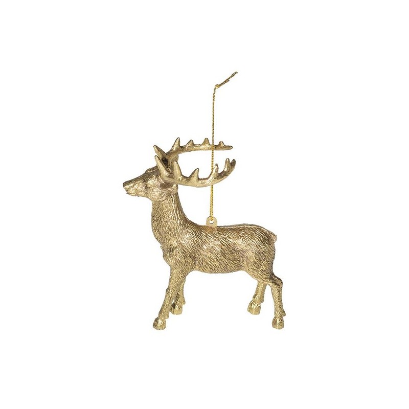 Hanger hert kunststof 13cm licht goud