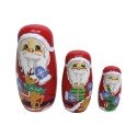 Poupées Matriochka Père Noël lot de 3 pièces 11 cm