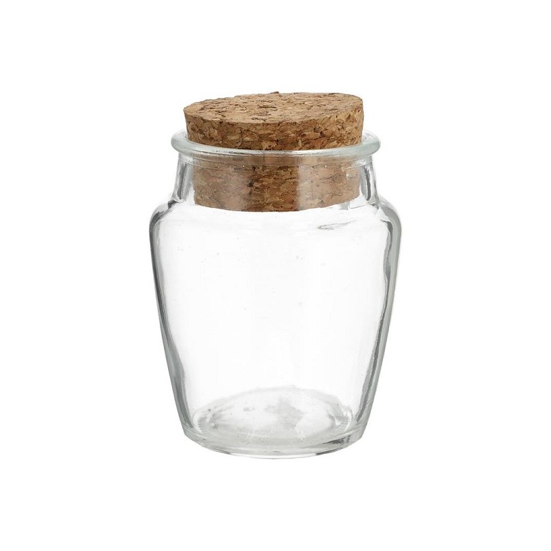 Voorraadpot glas met kurk deksel 150ml Ø6,8xh9,2cm