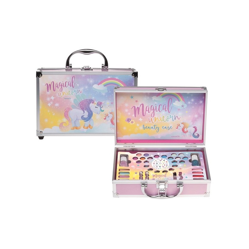 Make-up koffer Unicorn met inhoud 25,5x16,5x7,5cm