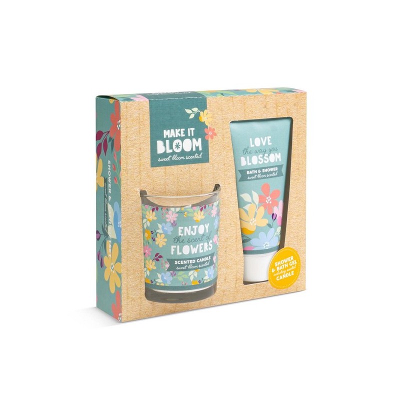 Make it Bloom Coffret cadeau Bain Gel bain et douche avec bougie parfumée