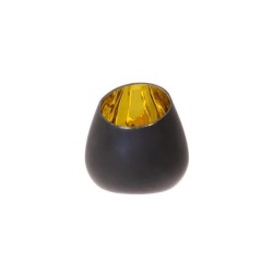 HBX natural living Theelichthouder Barsha Ø12,5xh12,5cm zwart/goud glas