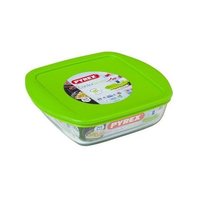 Pyrex COOK & STORE Vierkante bewaarschaal 25x22x7cm - 2200ml - Borosilicate glass