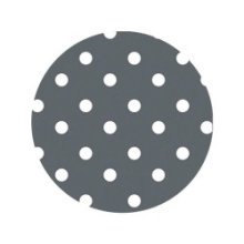 Toile cirée PVC support intissé Ø160cm pois gris