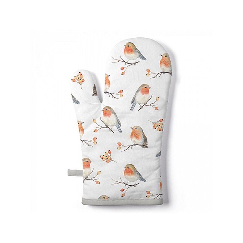 Ambiente Ovenwant Robin Family 18x30cm-  Buitenstof: 100% katoen - Vulling: 100% polyester - Voering: 100% polypropyleen