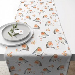 Ambiente Chemin de Table Famille Robin 40x150cm 100% Coton