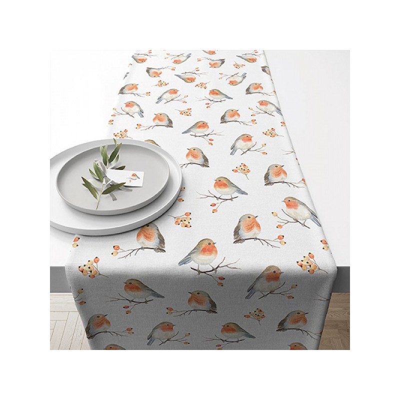 Ambiente Chemin de Table Famille Robin 40x150cm 100% Coton