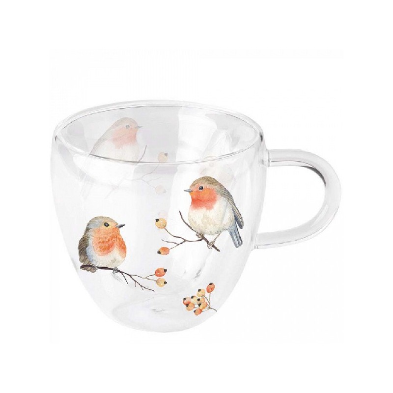 Ambiente Dubbelwandige theekop Robin Family Ø 10 - h 9,5 cm 250 ml