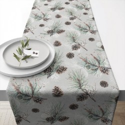 Ambiente Chemin de Table Pomme de Pin All Over 40x150cm 100% Coton