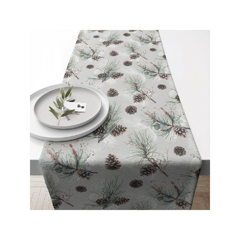 Ambiente Chemin de Table Pomme de Pin All Over 40x150cm 100% Coton