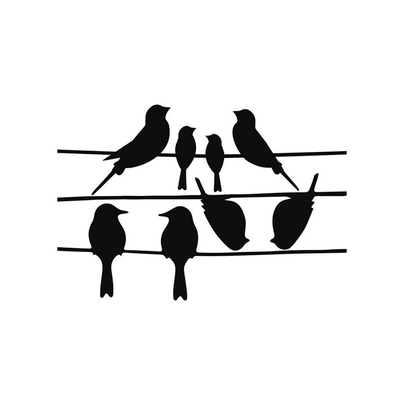 Esschert Design Raamstickers vogels op draad 33x23cm