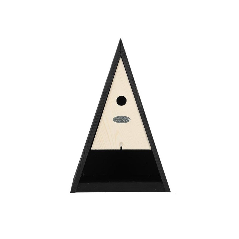 Esschert Design Birdhouse wigwam avec mangeoire noir 26x16xh39cm