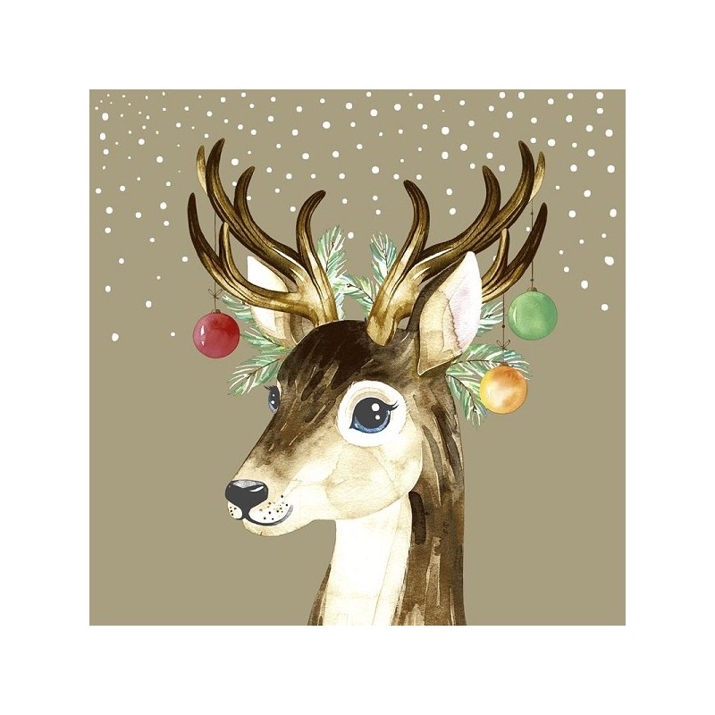 Duni Servetten Deer Baubles 33x33cm 3-laags tissue FSC pak a 20 servetten