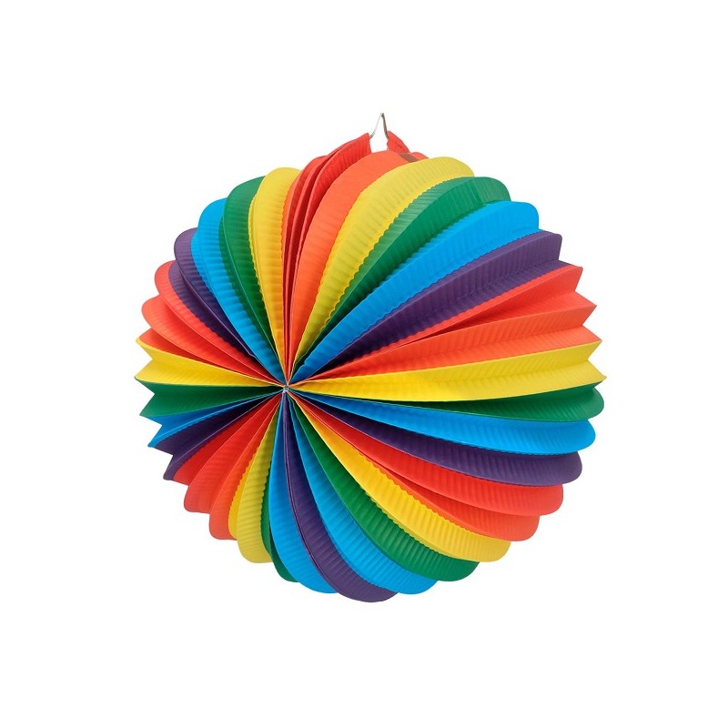 Papieren ballonlampion regenboog Ø25cm