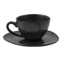 Tasse Ø10cm & soucoupe Manhattan 17,3x15cm ovale boîte de 6 pièces anthracite