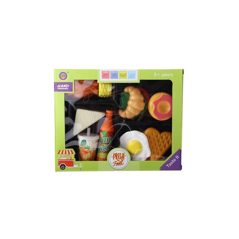 Set de jeu nourriture 14 pièces dans une boîte 25x20x4,5cm