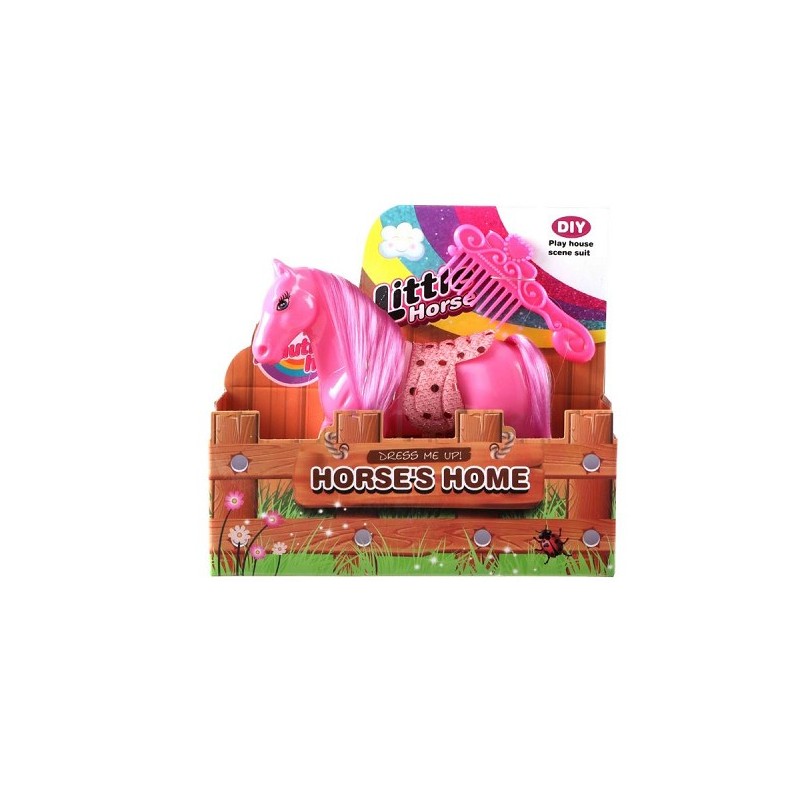 Paard 15cm met kam in showdoos 36x28x16cm