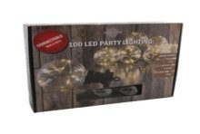 Partylights LED 10 bollen warm wit voor binnen en buiten gebruik,IIP44, snoer lengte 450cm, met timer, verlengbaar