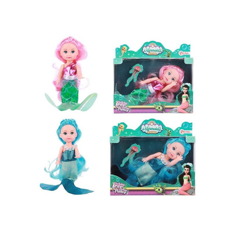 Toi Toys Sirènes Poupée sirène Cheveux de rêve 11 cm