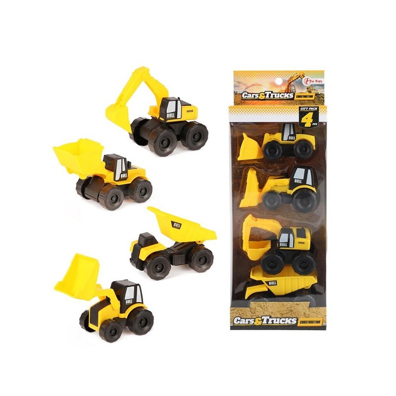 Toi Toys Cars&Trucks Coffret cadeau véhicules de construction 4 pièces