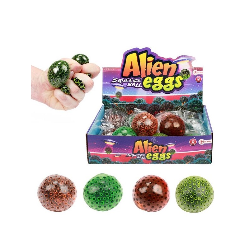 Toi Toys Squeeze ball Oeuf extraterrestre avec perles d'eau