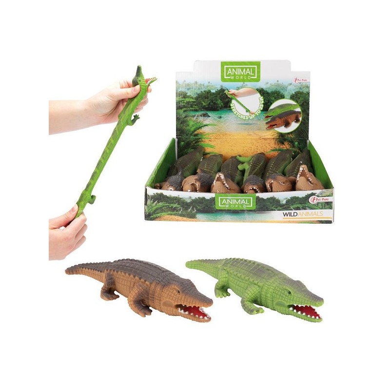 Toi Toys Animal World Levensechte krokodil rekbaar 18cm