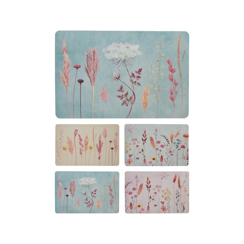 Placemat bloemen kunststof 43,5x28,5cm