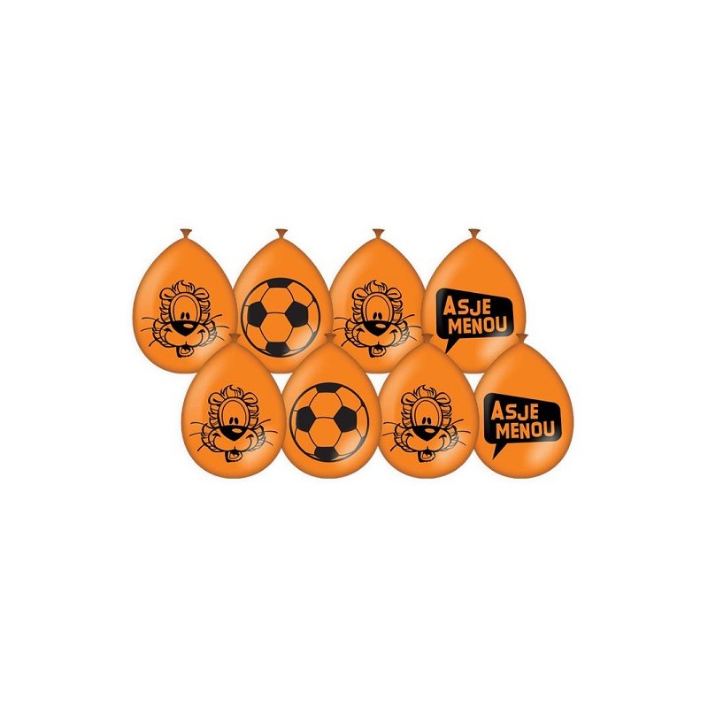 Loeki - Party ballonnen oranje zakje a 8 stuks