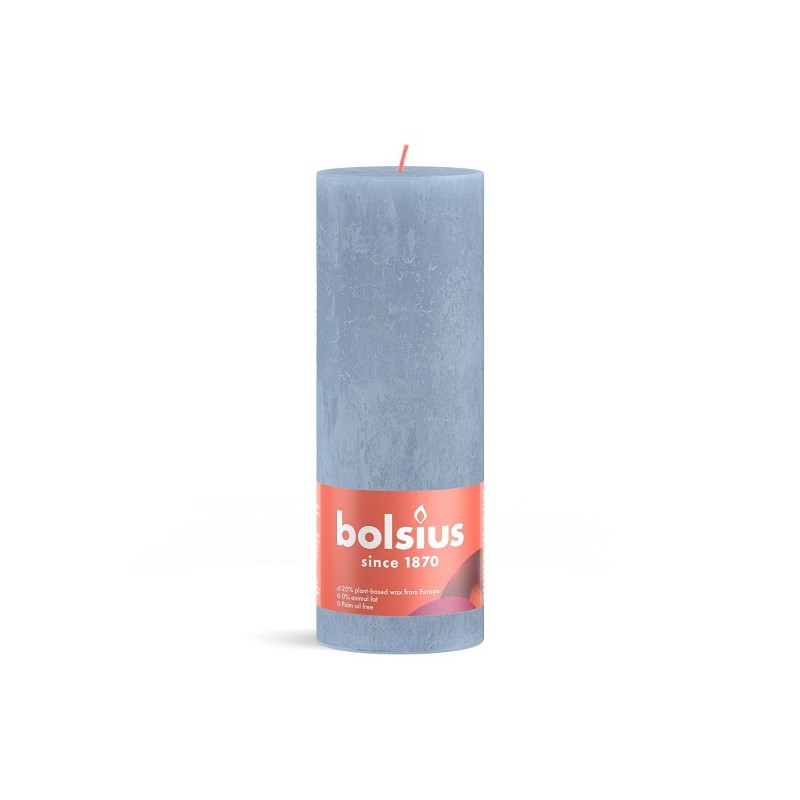 Bolsius Stompkaars 190/68 Rustiek Sky Blue-Lucht Blauw