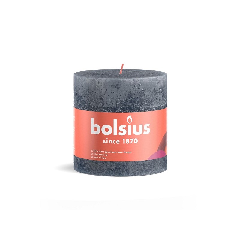 Bolsius Stompkaars 100/100 Rustiek Leisteen Blauw- Slate Blue