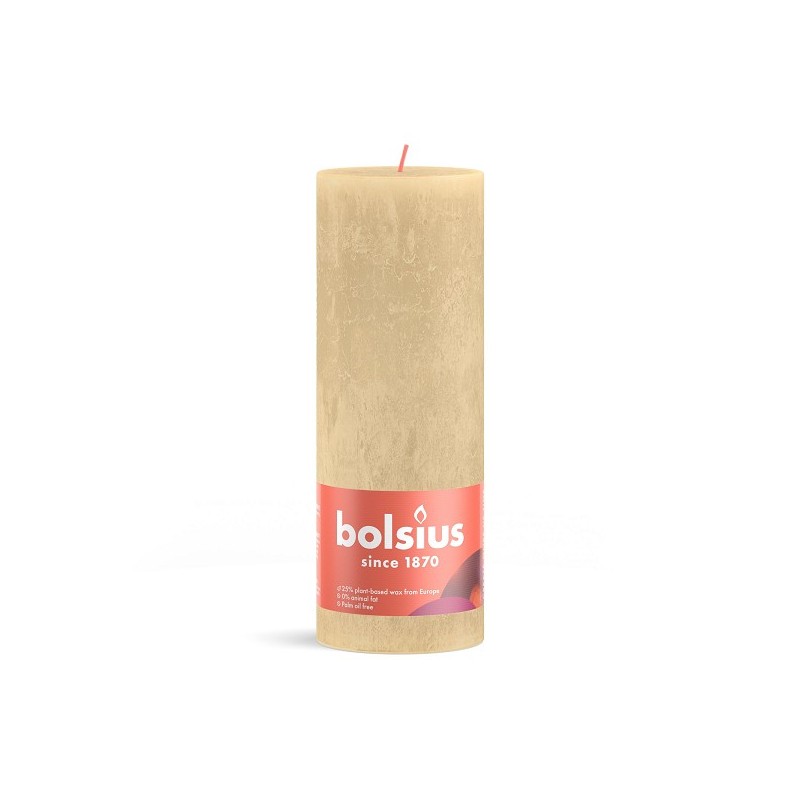 Bolsius Stompkaars 190/68 Rustiek Haver Beige- Oat Beige