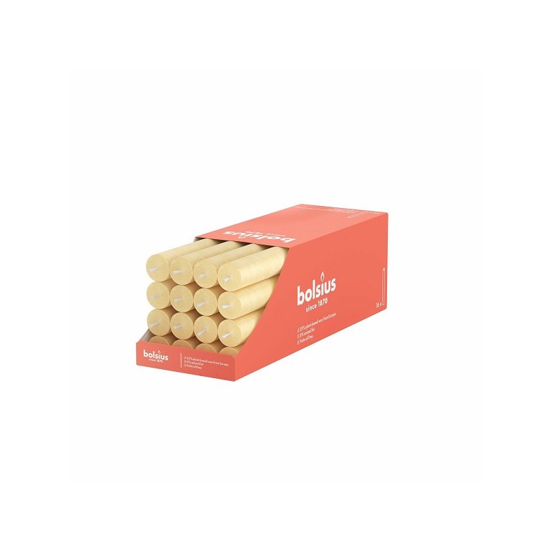 Bolsius Dinerkaars 16 stuks Rustiek Haver Beige- Oat Beige 16 stuks in doos