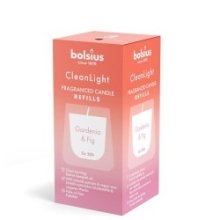 Bolsius Clean Light Recharge parfum 20h Gardénia & Figue boîte de 2 pièces