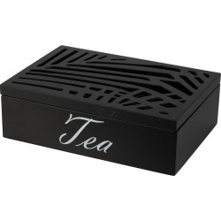 Boîte à thé bois 24x16,5x7cm noir