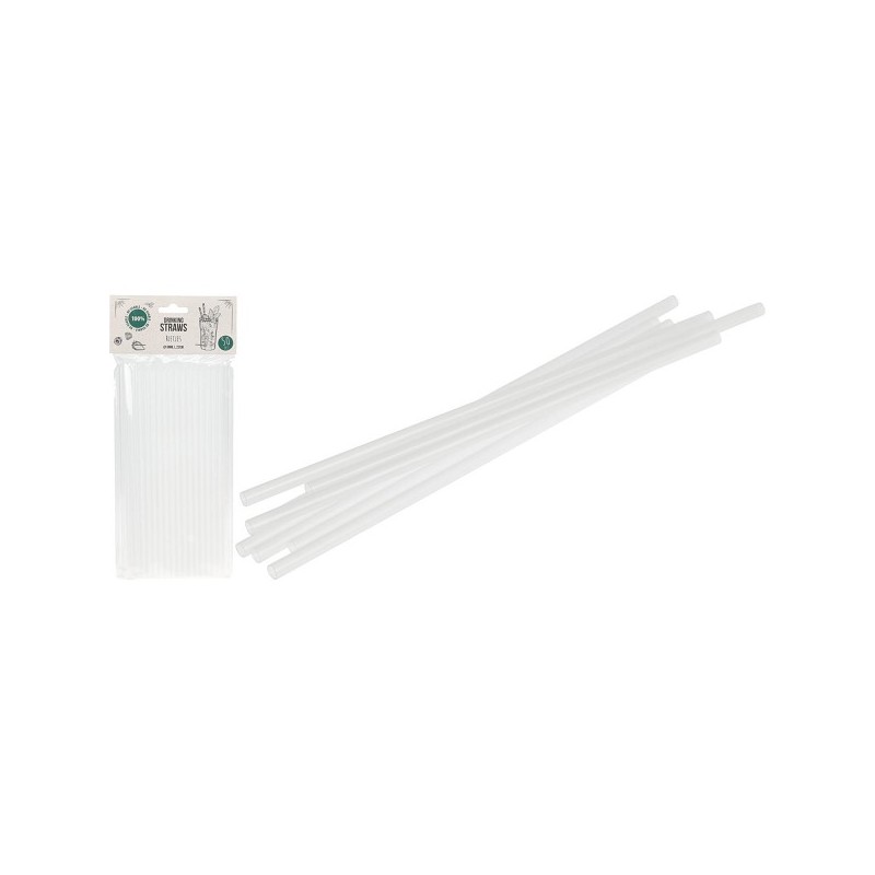 Pailles en plastique 100% réutilisable de 22 cm de long. Emballer 50 pièces