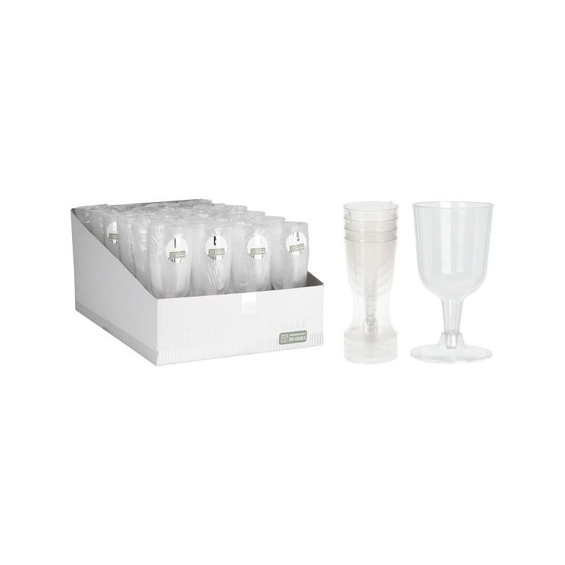 Excellent Houseware re-useable Wijnglas van kunststof 160ml set van 4 stuks vaatwasserbestendig