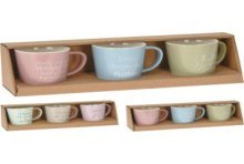 Set de tasses 3 pièces en porcelaine neuve 180ml
