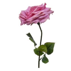 Fleur artificielle Rose sur tige polyester 53cm