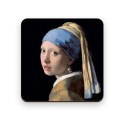 Dessous de verre Vermeer Fille avec une boucle d'oreille en perle 9,5x9,5cm