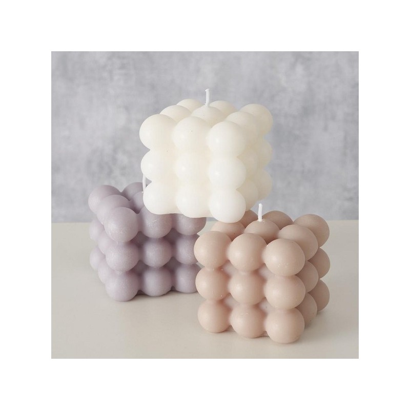 Bubbelkaars 6x6xh5,5cm beige/grijs/wit