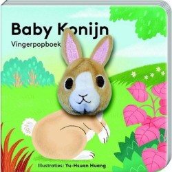 Vingerpopboekje - Baby konijn voorleesboek hardcover 14 pagina's