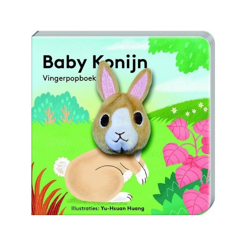 Vingerpopboekje - Baby konijn voorleesboek hardcover 14 pagina's