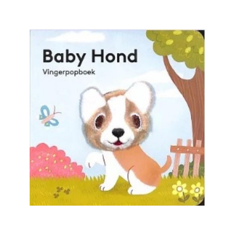 Vingerpopboekje - Baby hond voorleesboek hardcover 14 pagina's