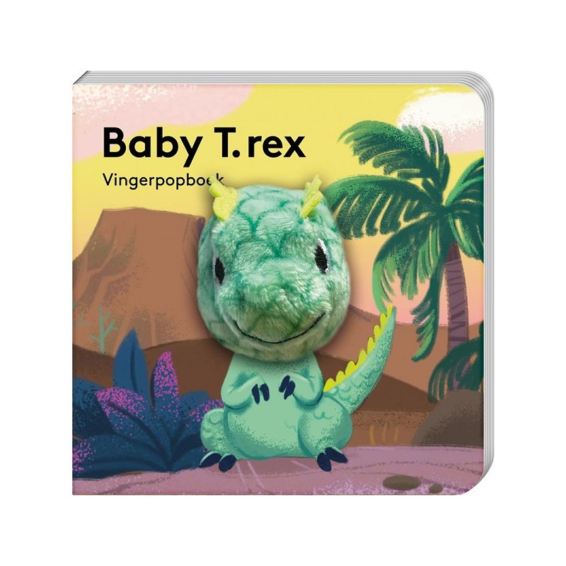 Vingerpopboekje Baby Fantasie dieren Baby T-rex