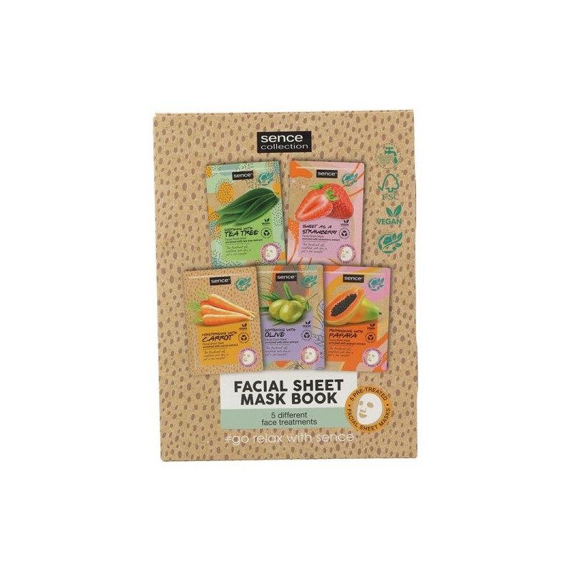 Sence Collection Facial Sheet Mask coffret cadeau 5 pièces 23 ml