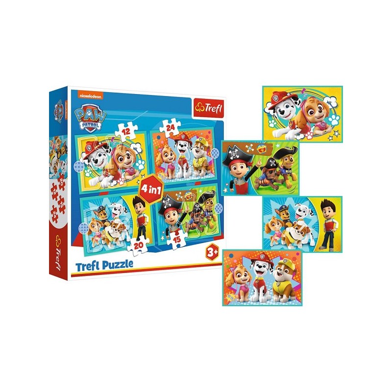 Trefl Paw Patrol puzzle 4 en 1 12/15/20/24 pièces