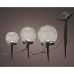 Lumineo Solar stake light set van 3 lampen  dia 8cm dia 10cm dia 12cm
