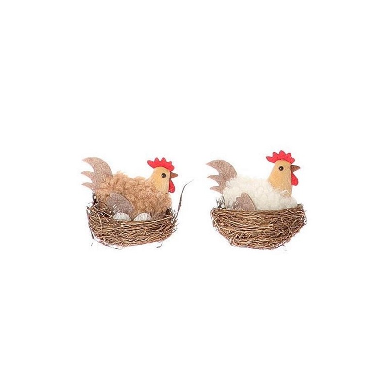 HBX natural living Deco kip Kinnom in nest 7,5x5xh6cm verkrijgbaar in wit of bruin